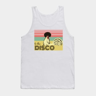 to the DISCO -  Vintage Black Crested White Chick Tank Top